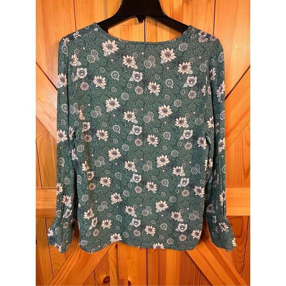 LUCKY BRAND Floral Top Large Green (2517) - Picture 6 of 7